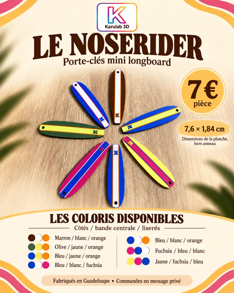 Porte-clés mini longboard Le Noserider